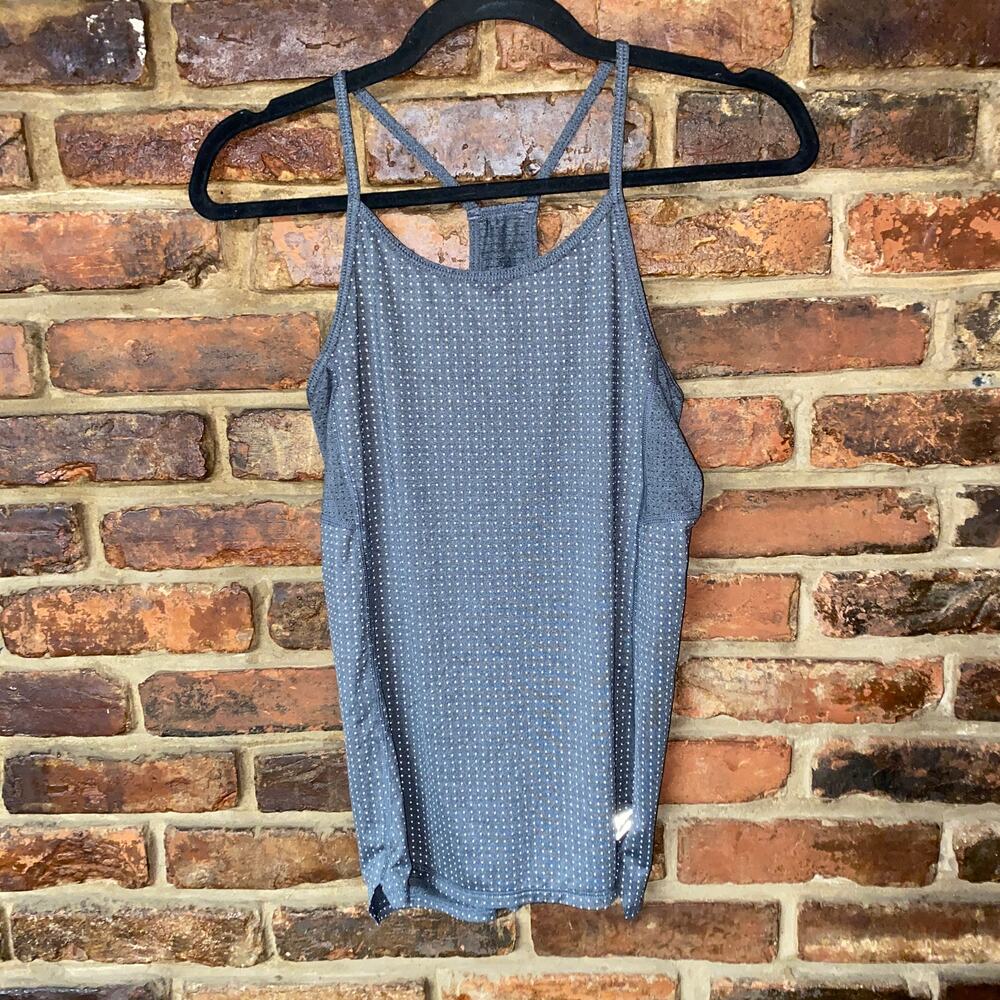 Korsa Gray Polka Dot Laser Cut Action Racerback Tank Top Women's Size XS
